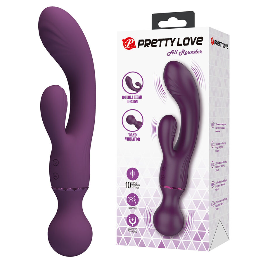 Králičí vibrátor Pretty Love All Rounder, fialový