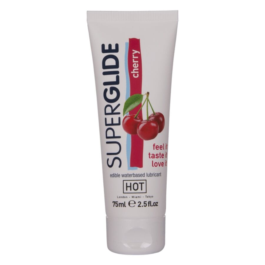 HOT Superglide jedlý lubrikační gel s třešňovou příchutí, 75 ml