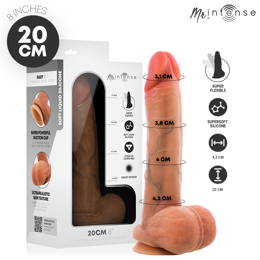 MR. INTENSE Gary M realistický dildo s přísavkou, 20 cm