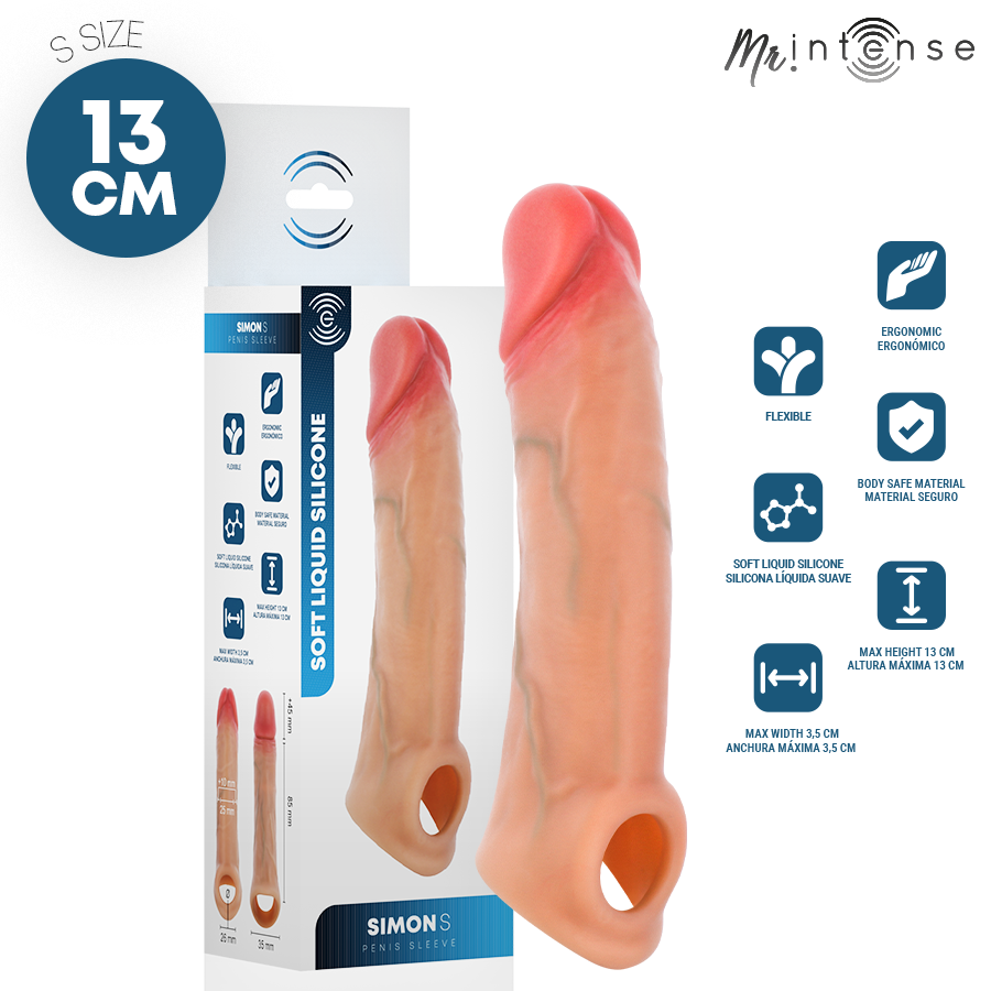 MR. INTENSE Simon S silikonový návlek na penis, 13 cm