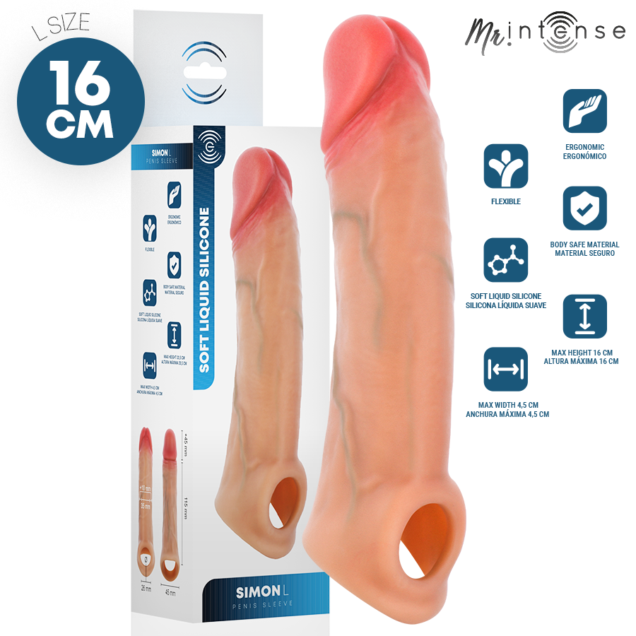 MR. INTENSE SIMON L silikonový návlek na penis