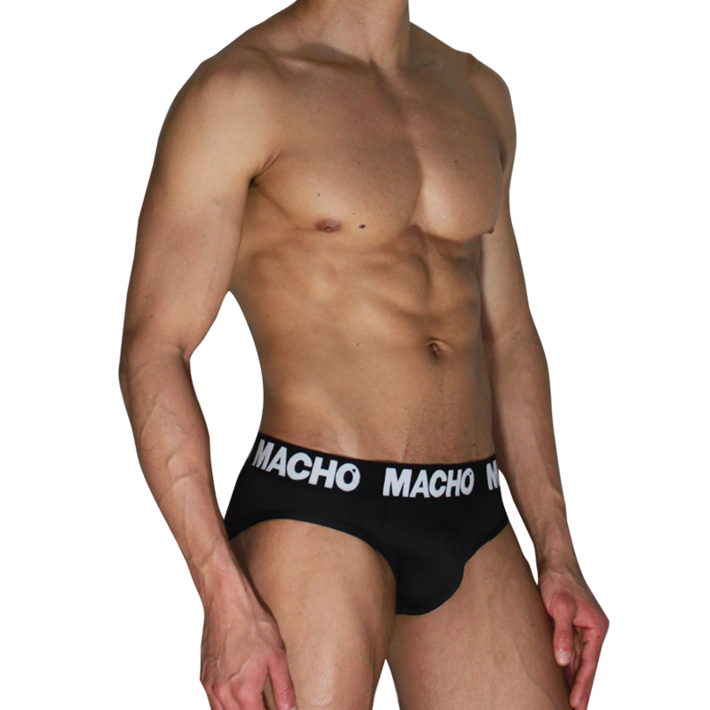 Klasické pánské slipy MACHO MCH007 v černé barvě
