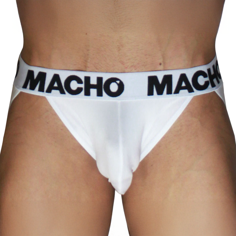 Bílé suspenzorové slipy MACHO MX29BL