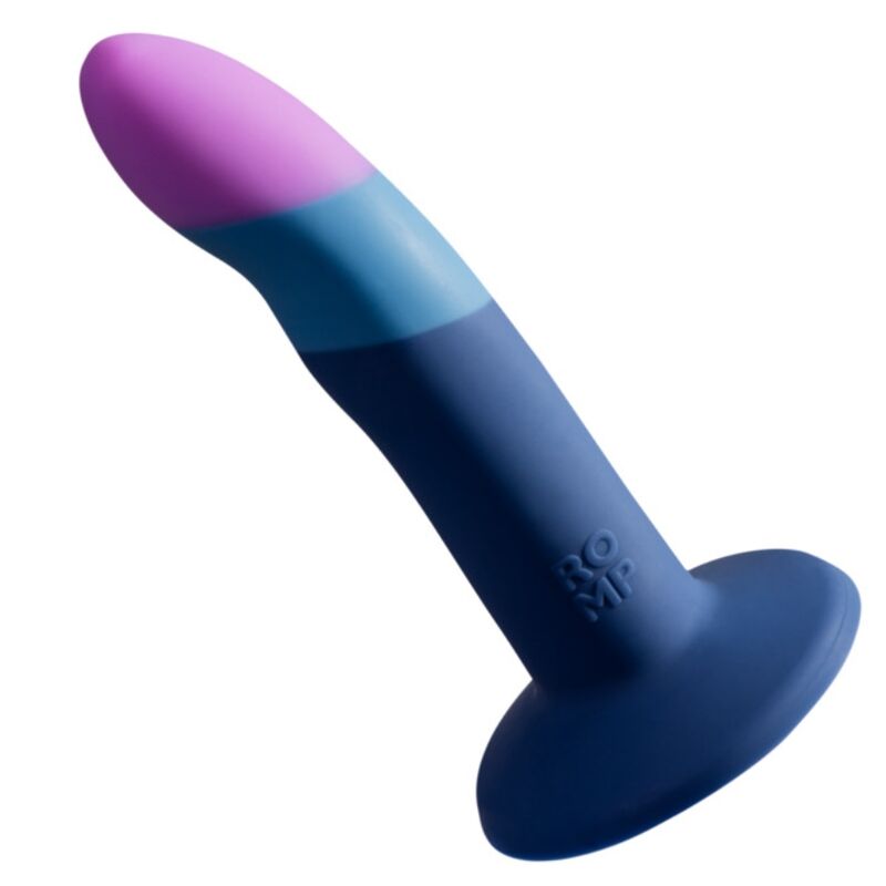 Silikonové dildo ROMP Piccolo s tříbarevnou přísavnou základnou, 14 cm