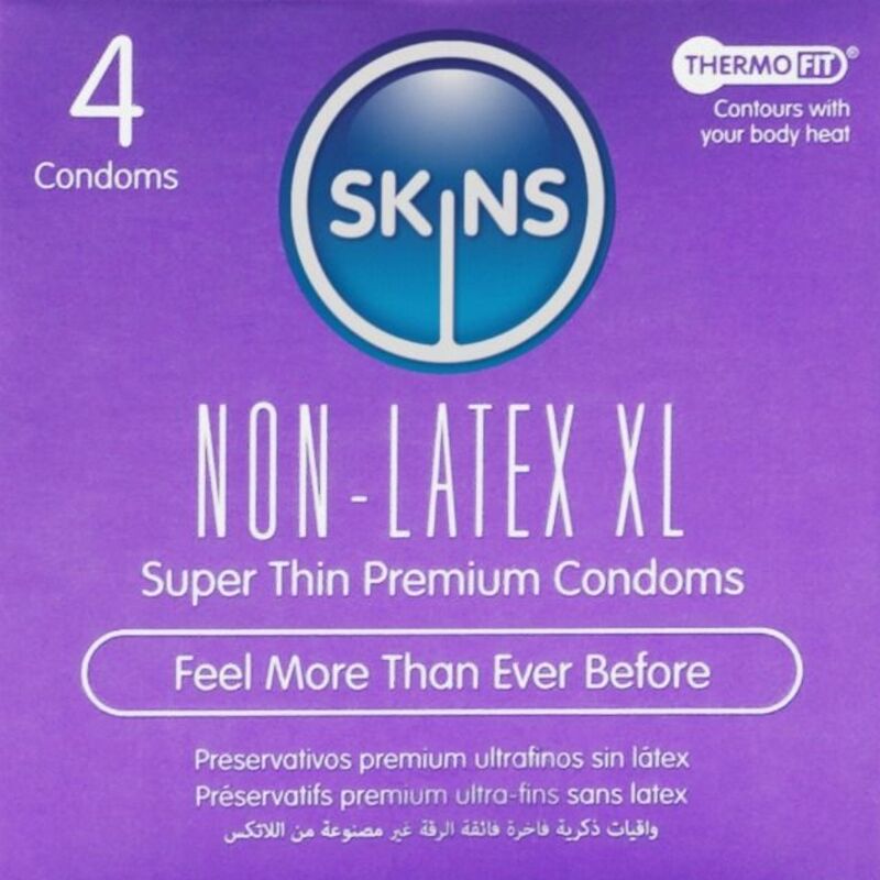 Kondomy SKINS bez latexu XL, 4 kusy