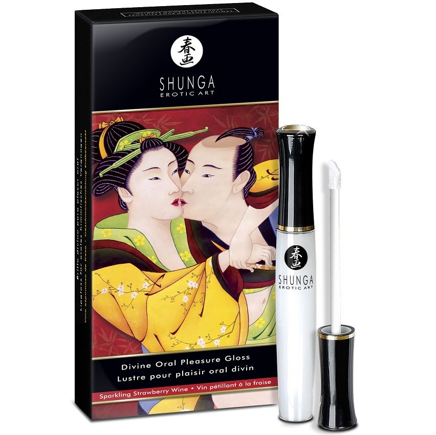 Shunga Divine lesk na rty s jahodou a šumivým vínem