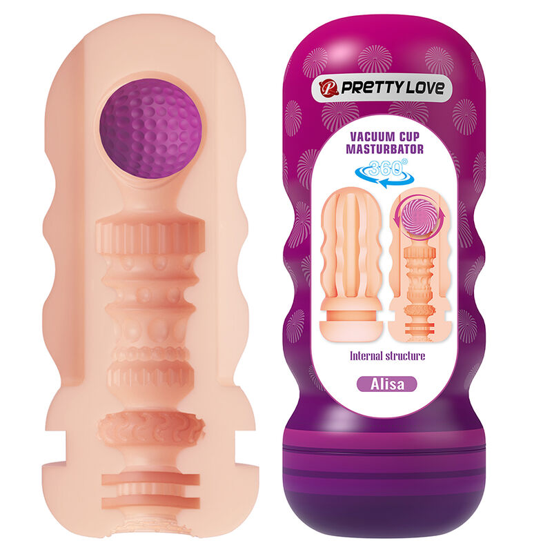 Masturbátor Pretty Love s přísavkou a strukturovaným vnitřkem