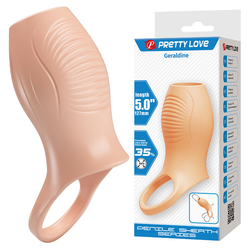 Pretty Love Geraldine návlek na penis s integrovaným podpůrným kroužkem
