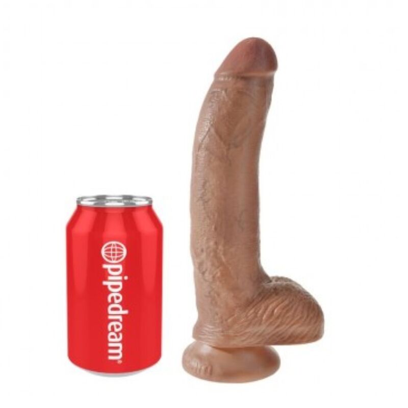 Realistický dildo KING COCK s varlaty, cca 22,8 cm