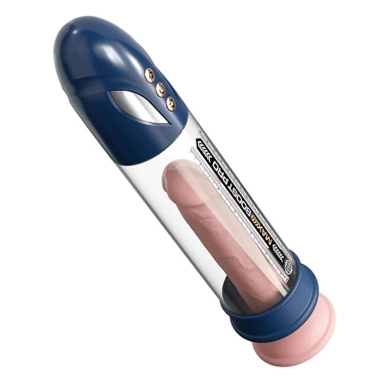 PUMP WORX Max Boost Pro Flow, automatická vakuová pumpa na penis, modrá