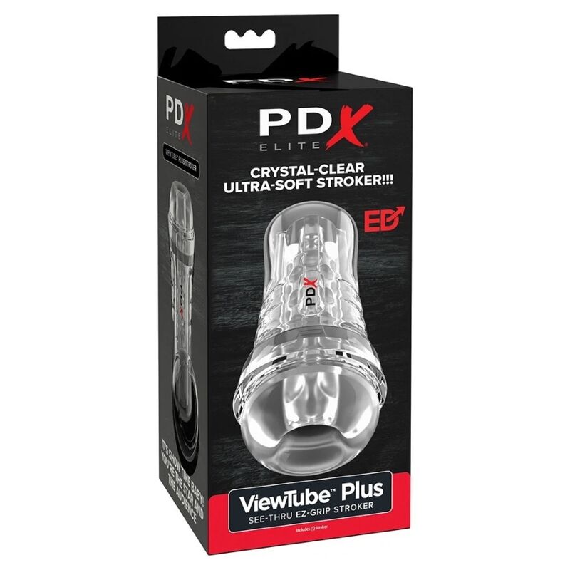PDX ELITE Viewtube Plus průhledný masturbátor, cca 21 cm