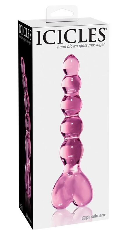 ICICLES N. 43 skleněný masážní kolík s kuličkovým dříkem
