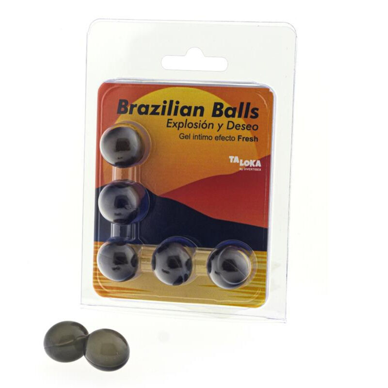 TALOKA Fresh Effect lubrikační gel v 5 masážních kuličkách Brazilian Balls