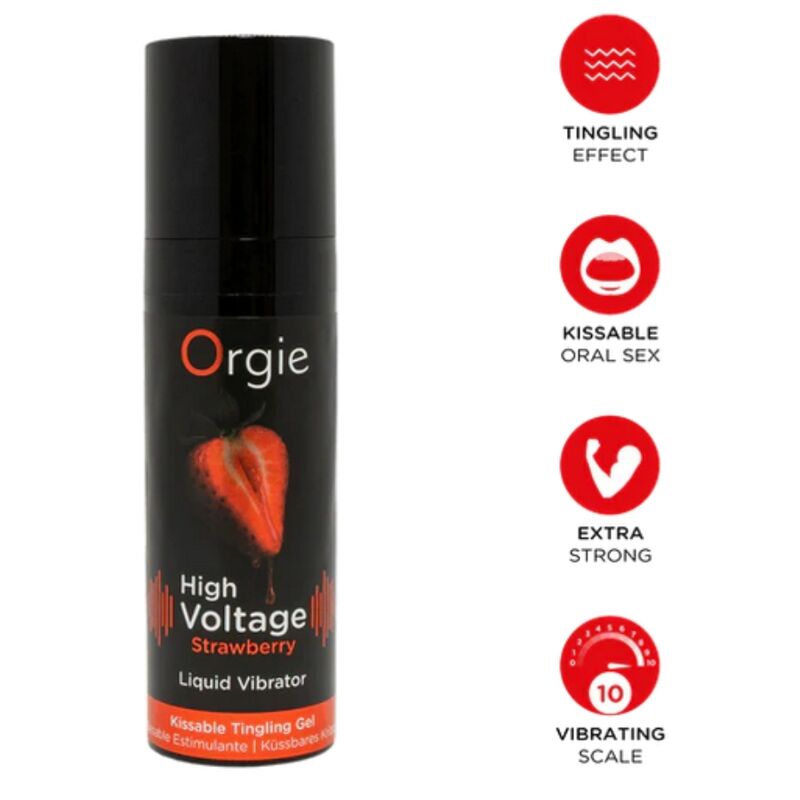 ORGIE High Voltage stimulační gel s jahodovou příchutí, 15 ml