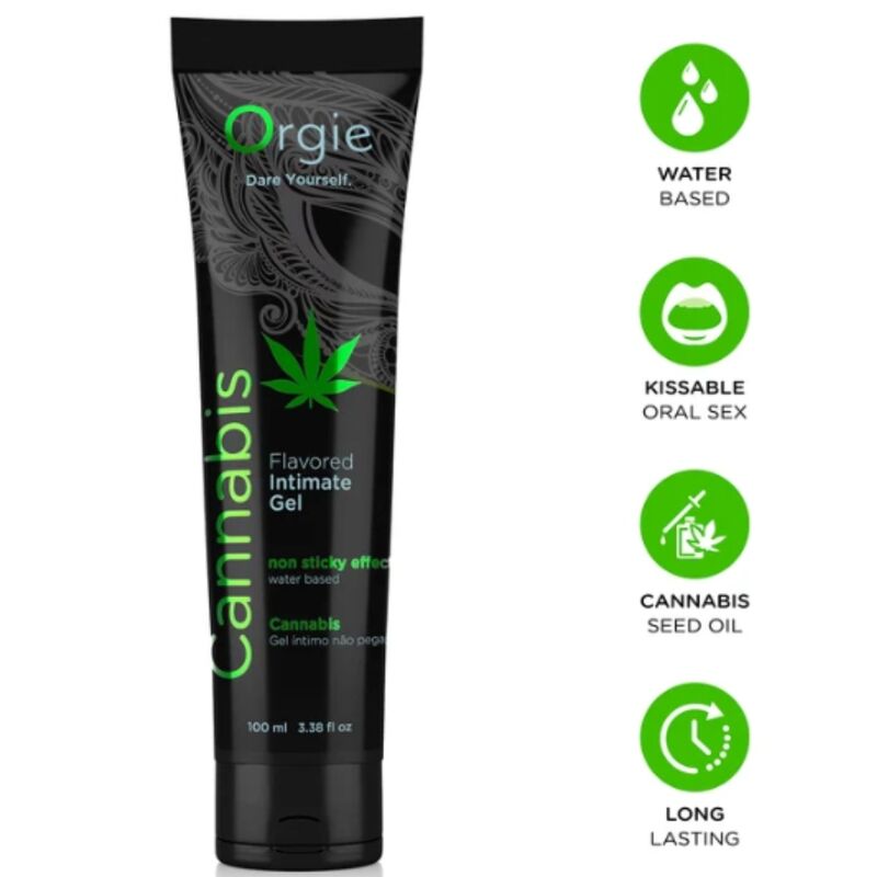 ORGIE Cannabis Kissable lubrikační gel na vodní bázi, 100 ml