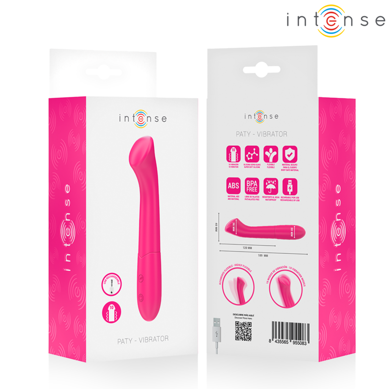 Vibrátor INTENSE PATY, 19 cm, flexibilní, růžový