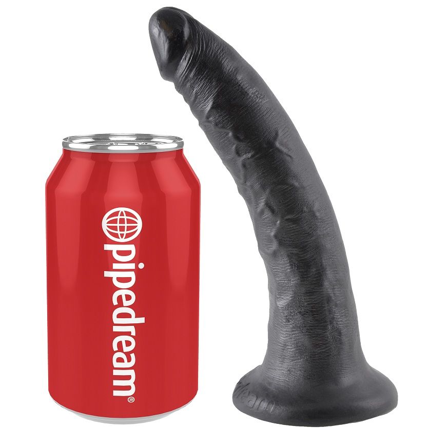KING COCK černé dildo, 17,8 cm