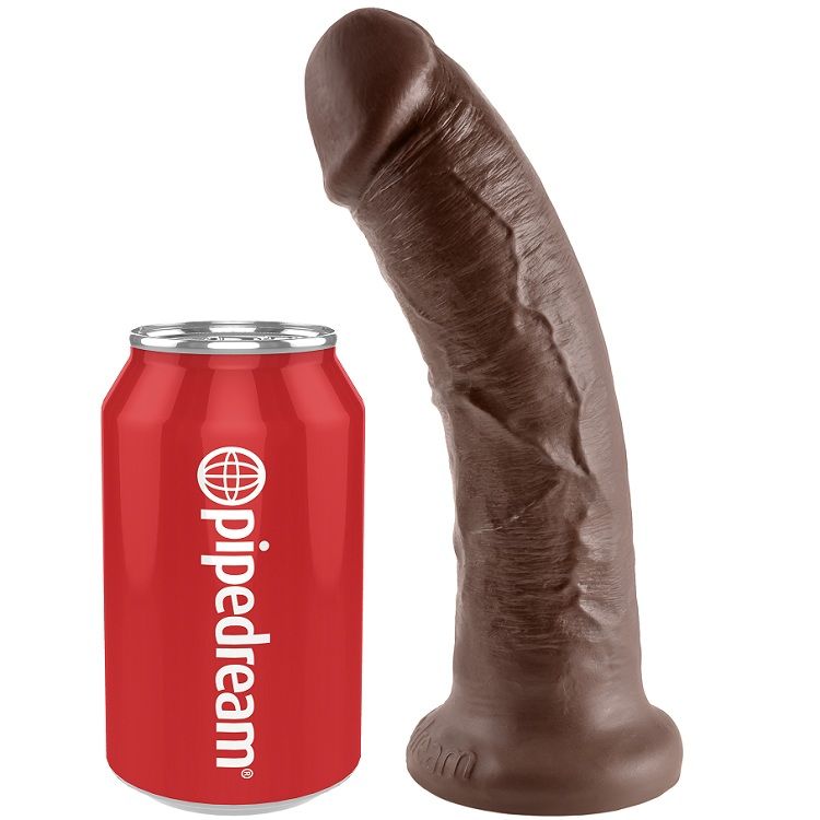 KING COCK 8 dildo s přísavkou, hnědé, 20,3 cm