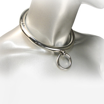 METAL HARD BDSM ocelový obojek s kroužkem, 10 cm