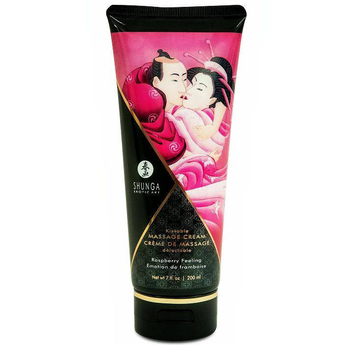 Masážní krém Shunga s malinovou příchutí, 200 ml