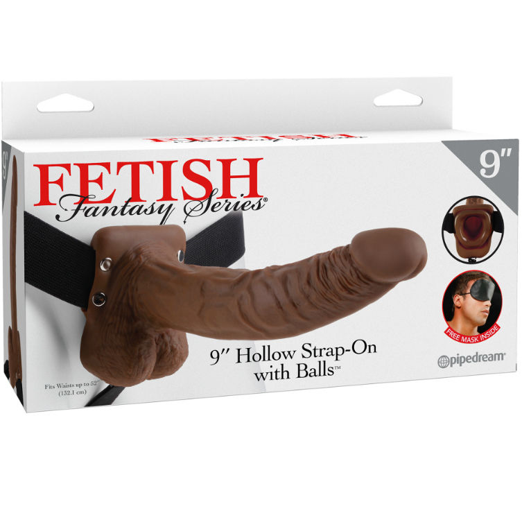 Fetish Fantasy Series 9 strap on dildo s dutým tělem, hnědý