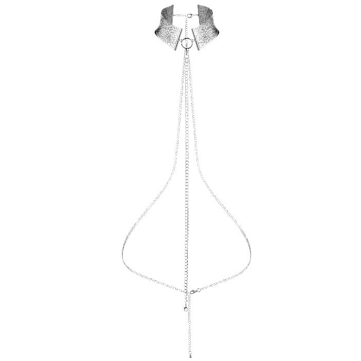 Bijoux Indiscrets Désir Métallique kovový choker a řetízkový pás