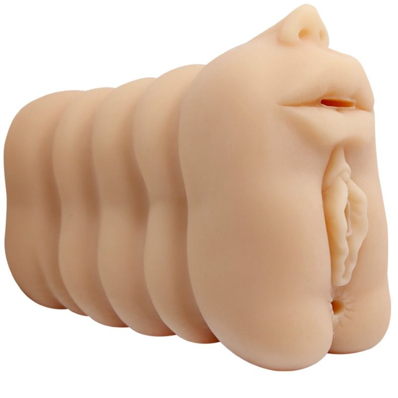 Masturbátor se 3 realistickými tunely z TPR pro intenzivní potěšení BAILE