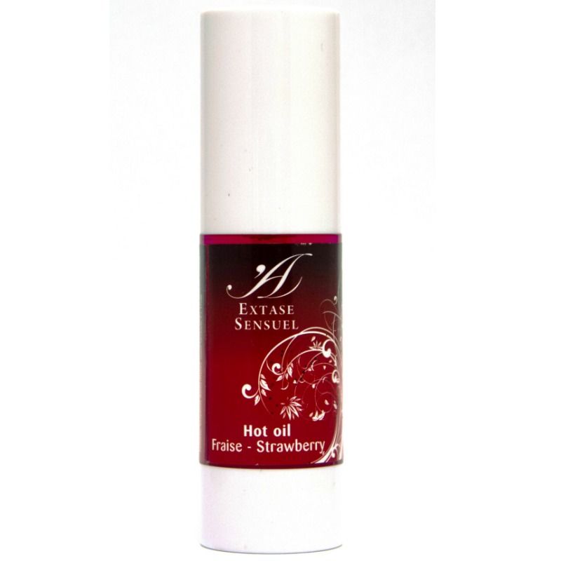 Zahřívací masážní olej Extase Sensual s jahodovou příchutí, 30 ml