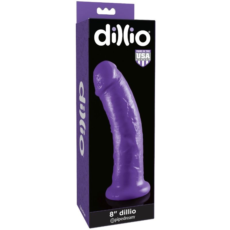 Dildo DILLIO s přísavkou, 20,32 cm, fialové