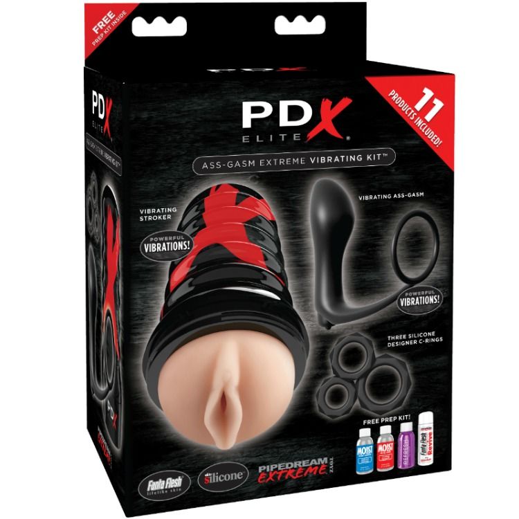 PDX Elite Air Tight set s vibračním masturbátorem a erekčním kroužkem