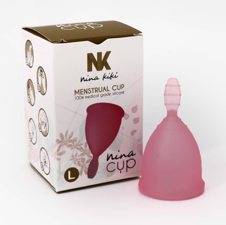 Menstruační kalíšek velikost L, silikonový, opakovaně použitelný, pohodlí až 12 hodin NINA KIKÍ