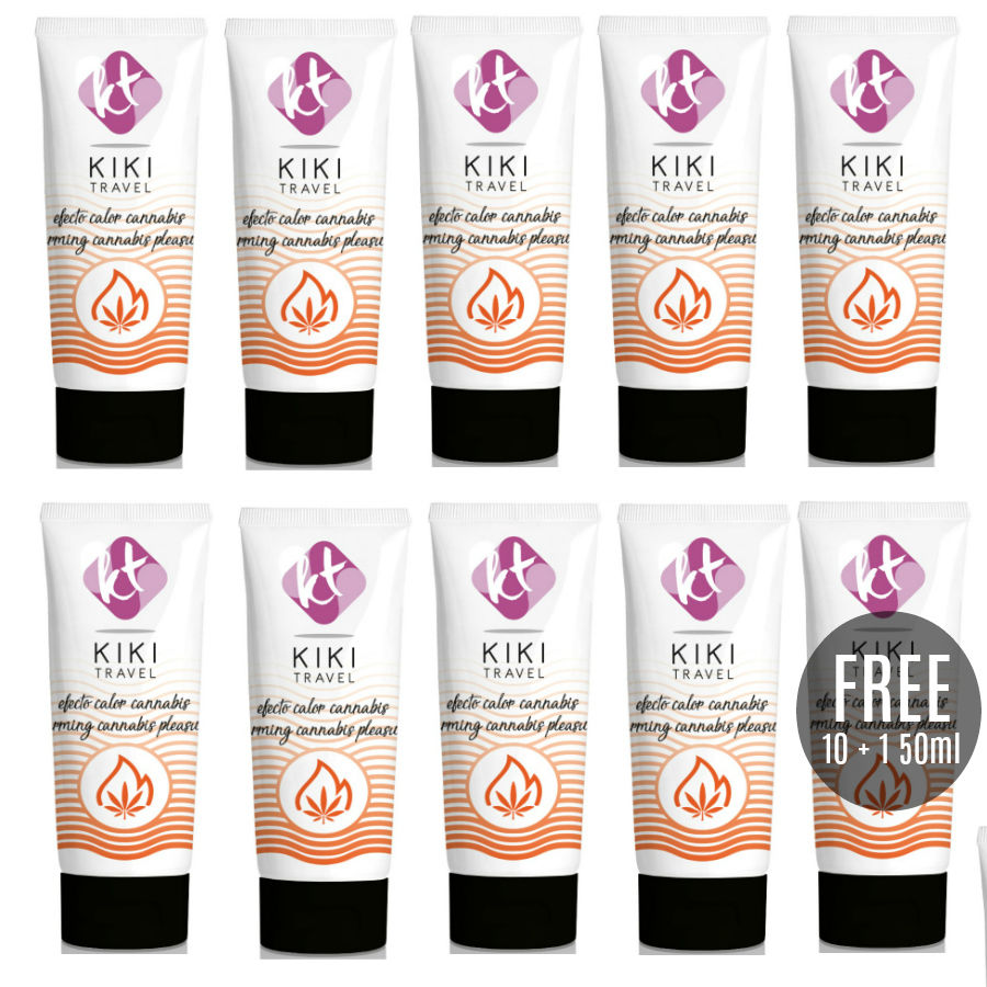 Hřejivý lubrikační gel Cannabis 50 ml, veganský, s aloe pro jemnou péči KIKÍ TRAVEL