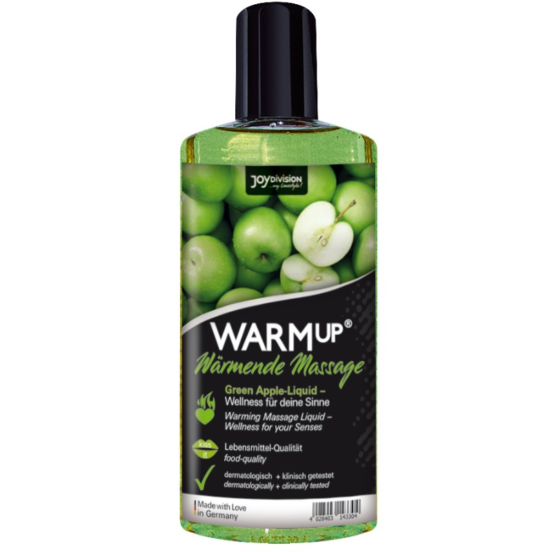 Masážní olej JOYDIVISION WARMup se zeleným jablkem, 150 ml