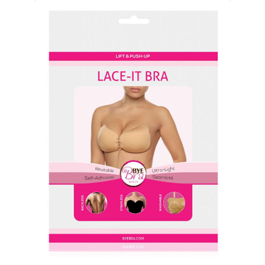 BYE BRA Lace It samolepicí push up podprsenka, černá, košíček D