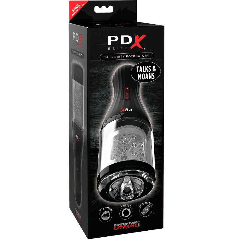 PDX ELITE Talk Dirty Rotobator, vibrační masturbátor s rotací