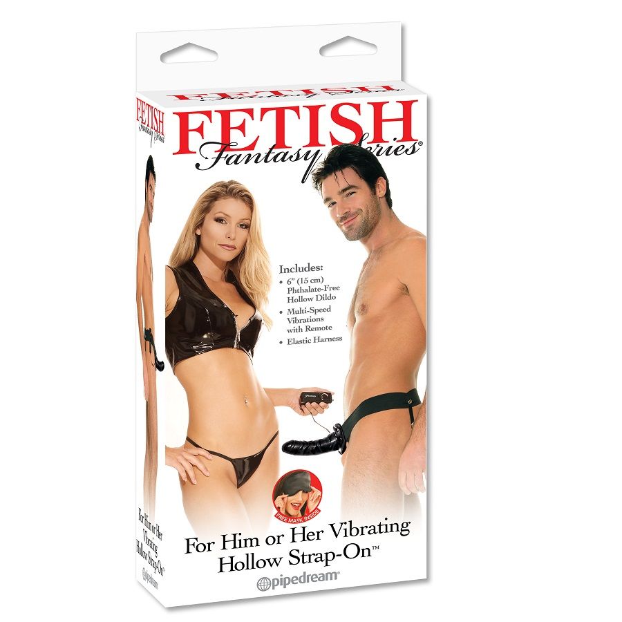 FETISH FANTASY SERIES vibrační strap on s dutým dildem