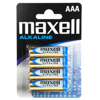 Alkalické baterie AAA, balení 4 kusů, dlouhá výdrž pro zařízení MAXELL