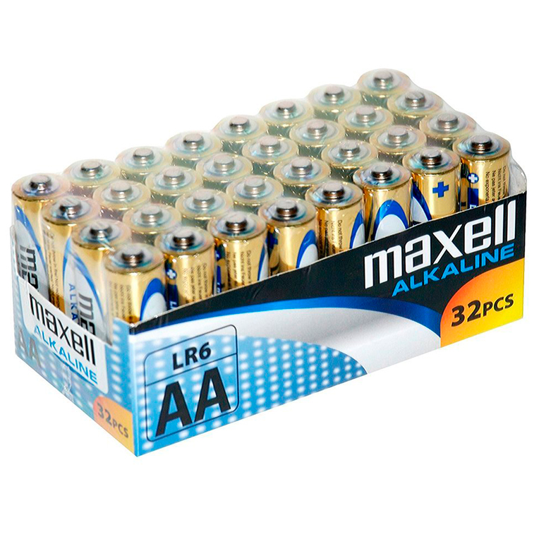 Alkalické baterie AA LR6, balení 32 kusů, dlouhá výdrž pro tvoje zařízení MAXELL