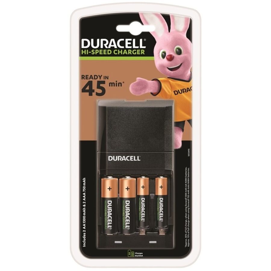 Rychlonabíječka 45 min s LED a 4 akumulátory 1700 mAh 750 mAh DURACELL