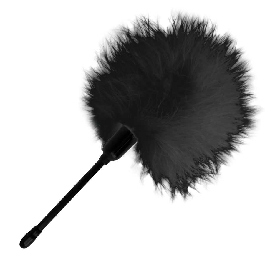 Černé péřové lechtátko DARKNESS SENSATIONS, 20 cm