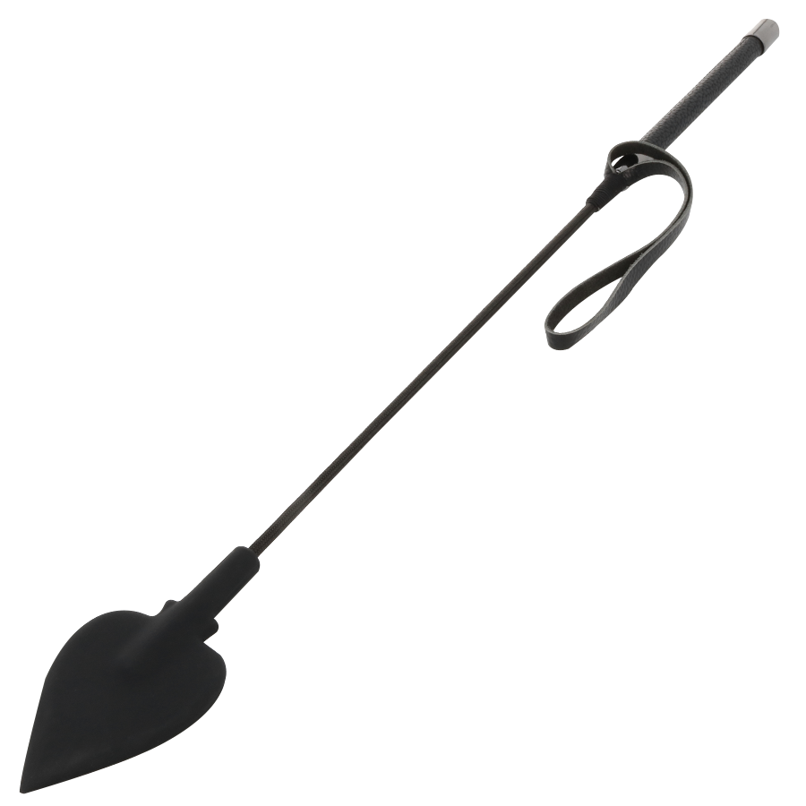 Černá BDSM důtka DARKNESS se silikonovým zakončením, 60 cm