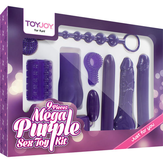 TOYJOY Mega Purple dárková sada erotických pomůcek s 9 kusy