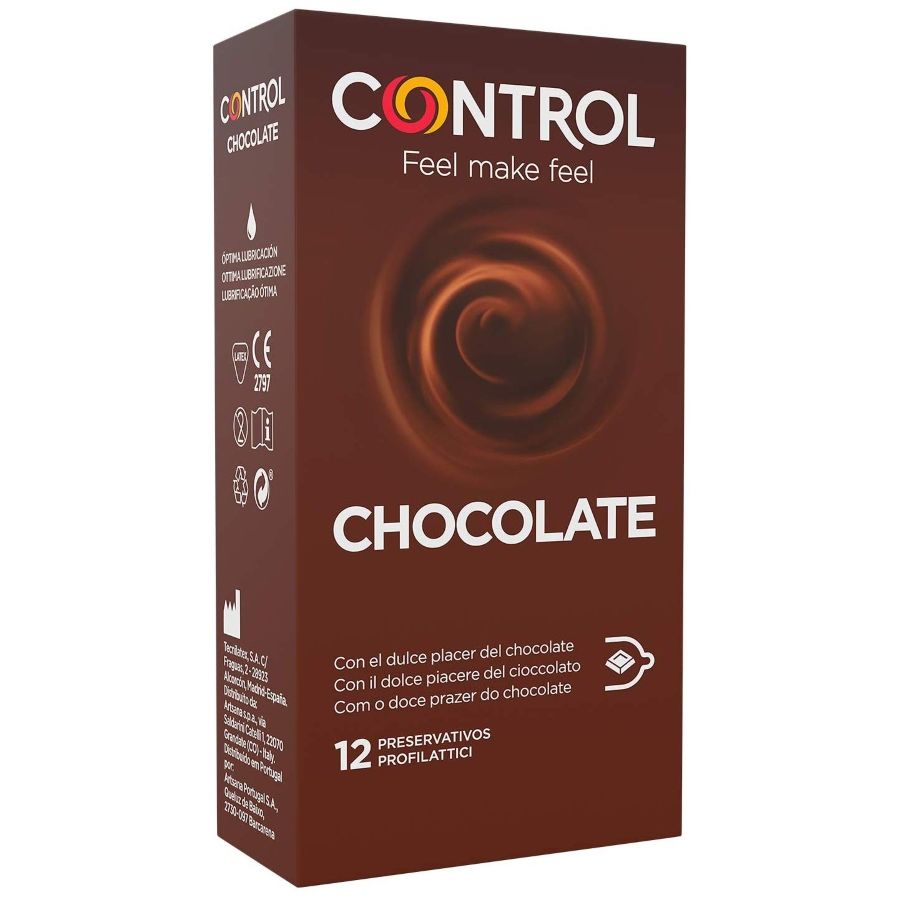 Kondomy CONTROL Adapta s čokoládovou příchutí, 12 kusů