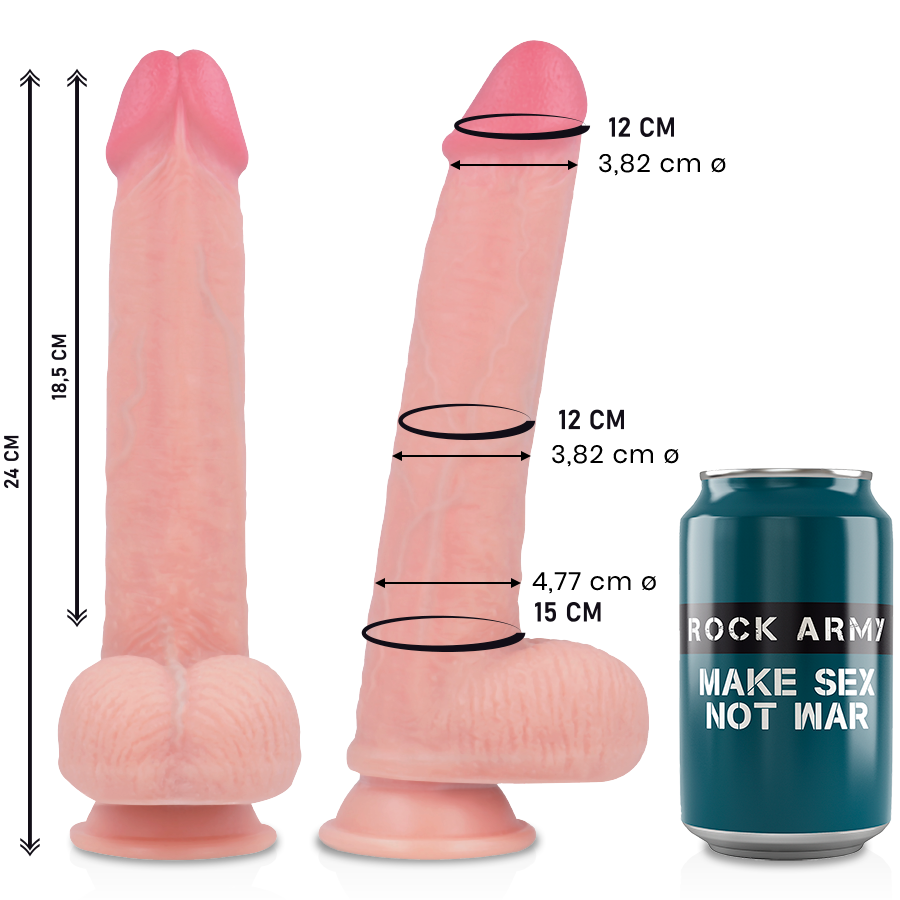 ROCK ARMY Kingcobra realistické silikonové dildo, 24 cm