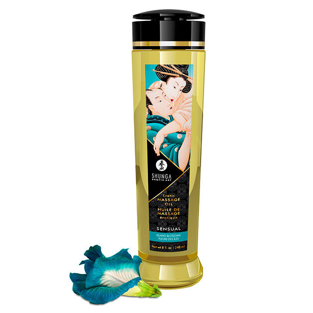 Shunga Sensual masážní olej Flores de la Isla, 240 ml