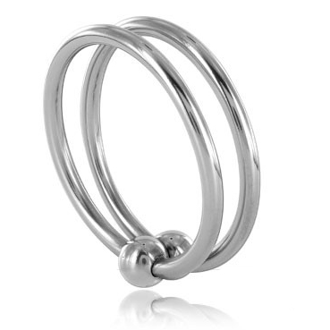 METAL HARD penisový kroužek bez vibrací se dvěma ocelovými kroužky, 30 mm