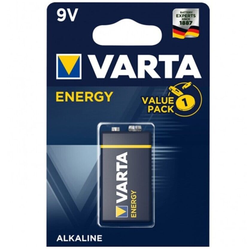 Alkalická 9V baterie dlouhá výdrž do kouřových hlásičů 48x26x17 mm VARTA
