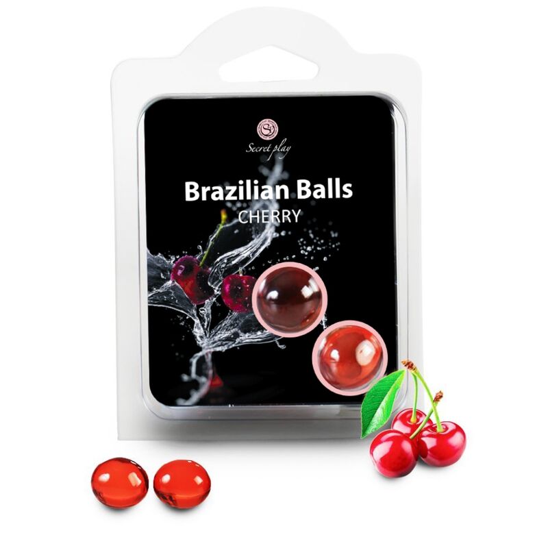 SECRETPLAY Brazilian Balls Cherry, masážní olejové kuličky, 2 kusy