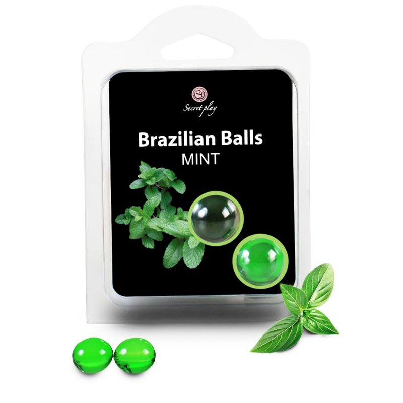 Masážní olejové kuličky Secretplay Brazilian Balls s mátou, 2 kusy