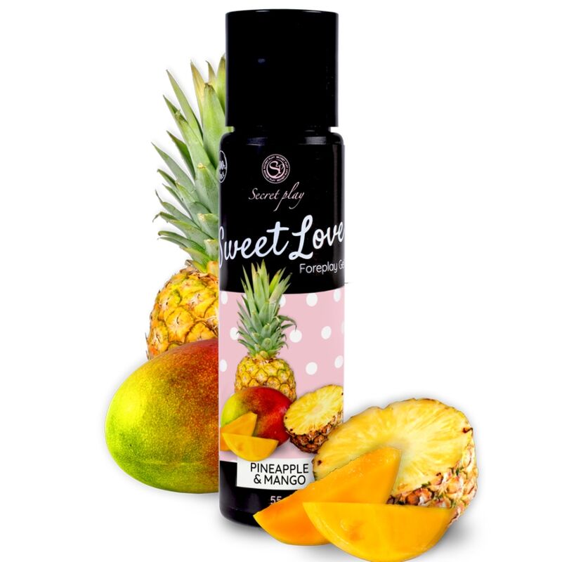 Lubrikační gel s příchutí Secretplay Sweet Love, ananas a mango, 60 ml